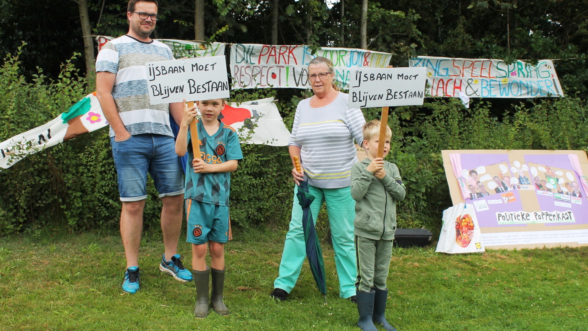 protest op de ijsbaan